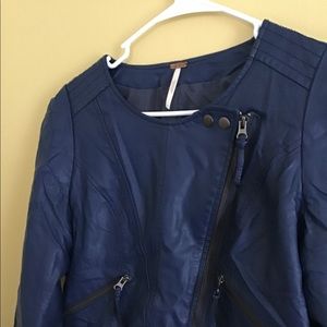 Cropped Blue biker jacket